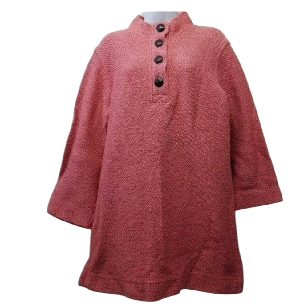 SOFT SURROUNDINGS “Set Sail” Tunic Sweater in Coral Pink Size MED — SUPER SOFT!! - Picture 2 of 6
